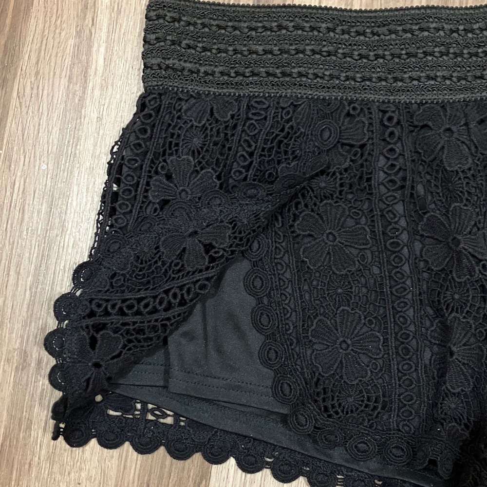 No Boundaries Black Lace Women Shorts